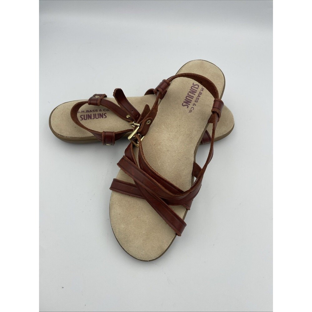 GH Bass Co women 7.5M Sanjuns Sandals Leather Strappy Slingbacks